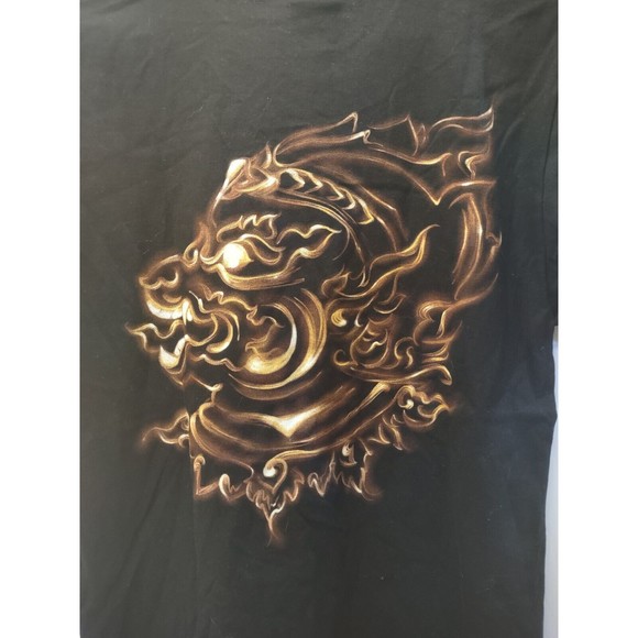 JoliGolf Thailand T-Shirt - Hanuman Print front & back, Black Medium 100% Cotton - Picture 4 of 9